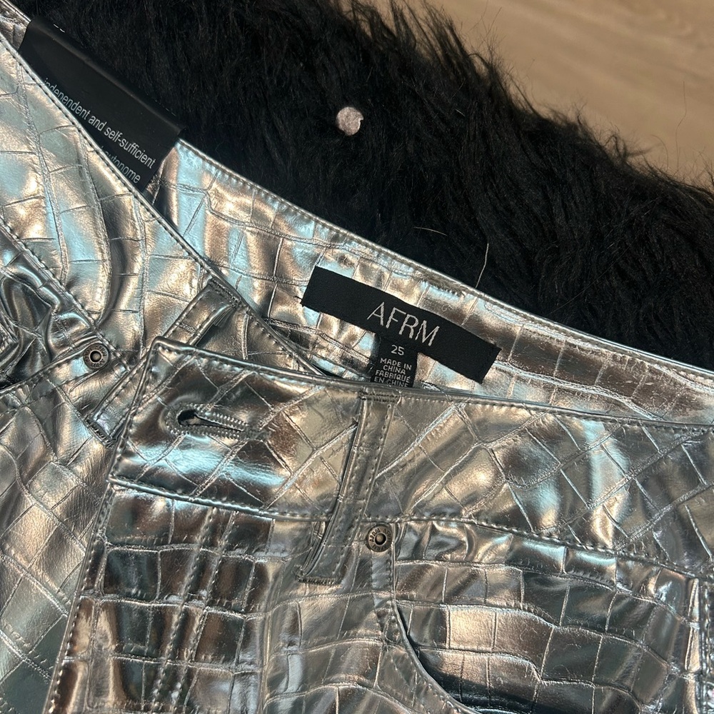 AFRM MARSHALL PANTS IN METALLIC SILVER